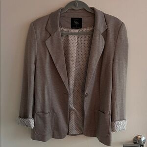 Gray Blazer with Polka Dot Lining